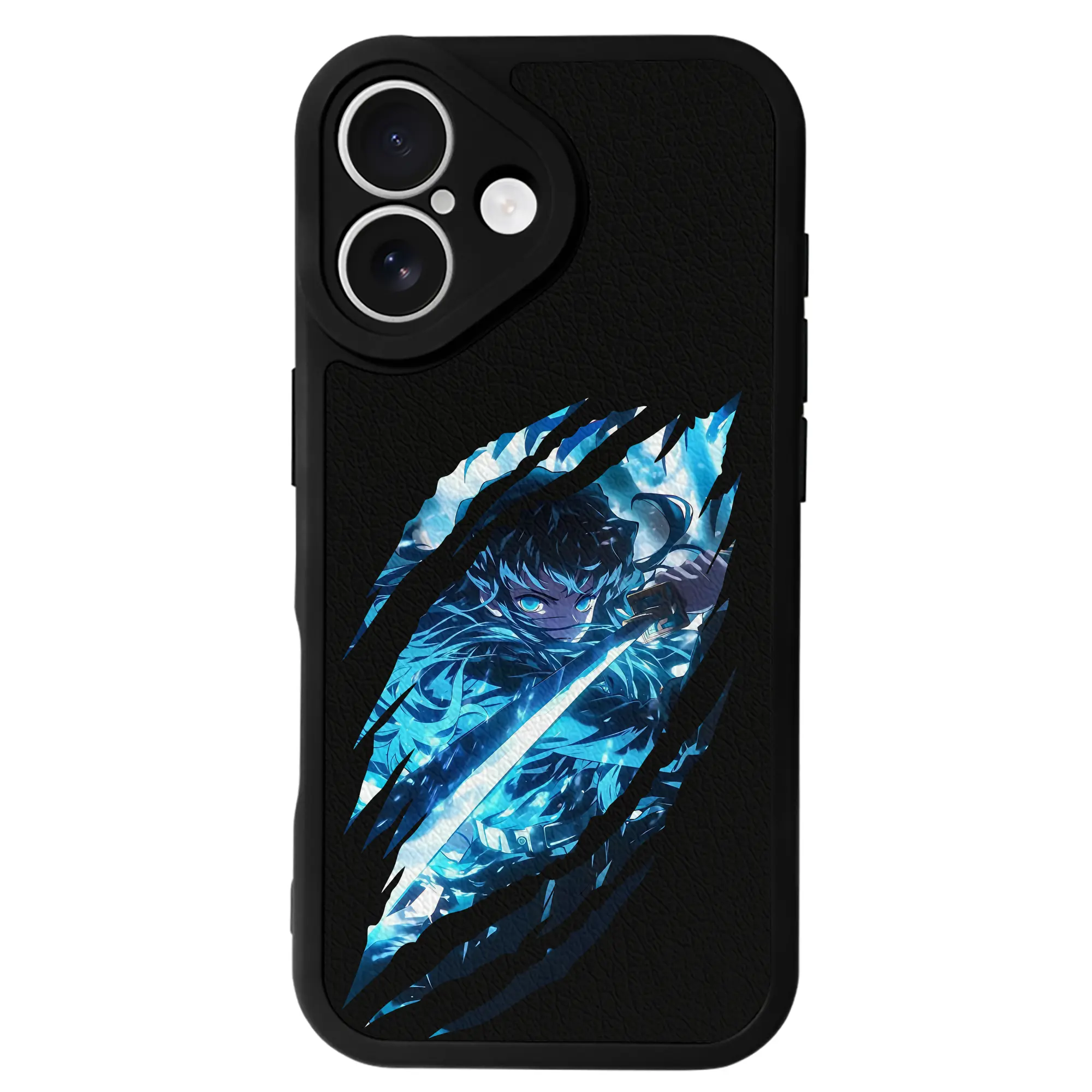 鬼滅の刃 グッズ,時透 無一郎 - IPhone 16シリーズ対応 ・ シリコンスマホケース ・ レザー調 ・ 高精度フィット ・ 耐衝撃 ・ ワイヤレス充電対応 ・ 精密カット